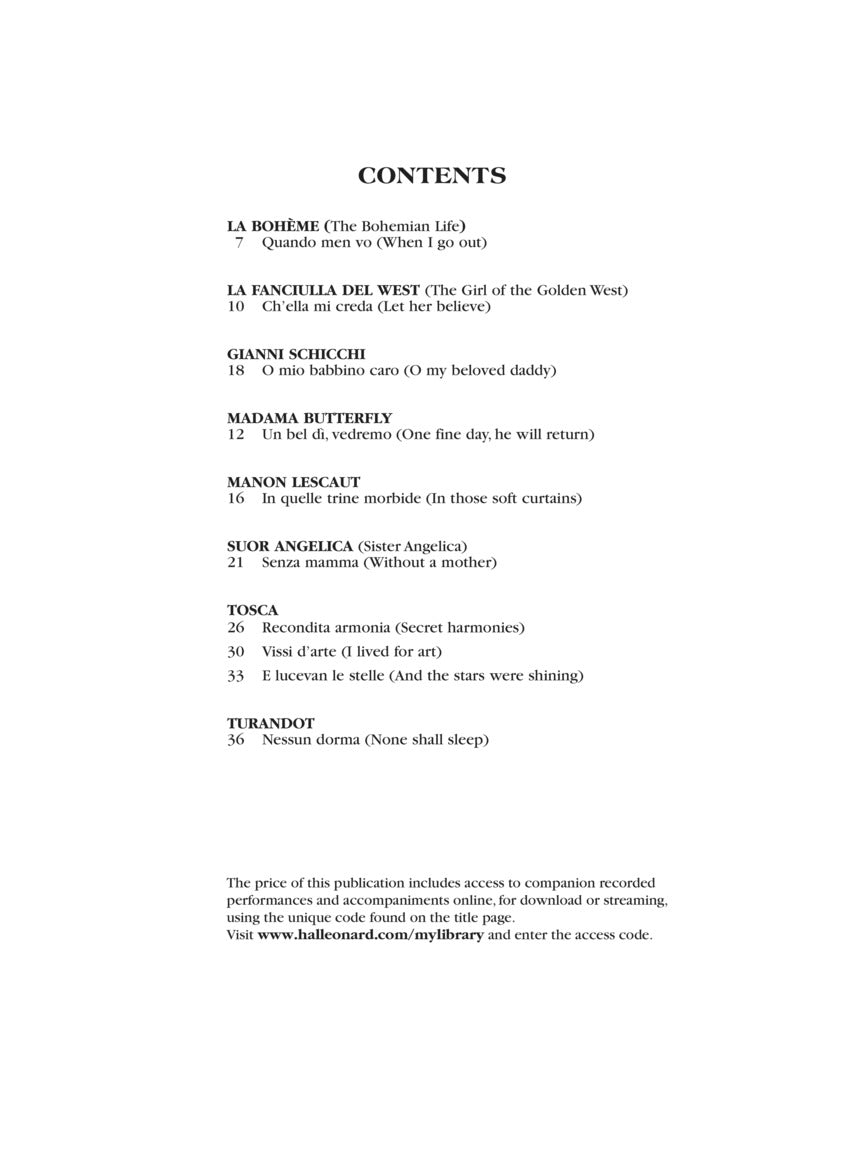 Play Puccini 10 Arias Transcribed for Violin & Piano