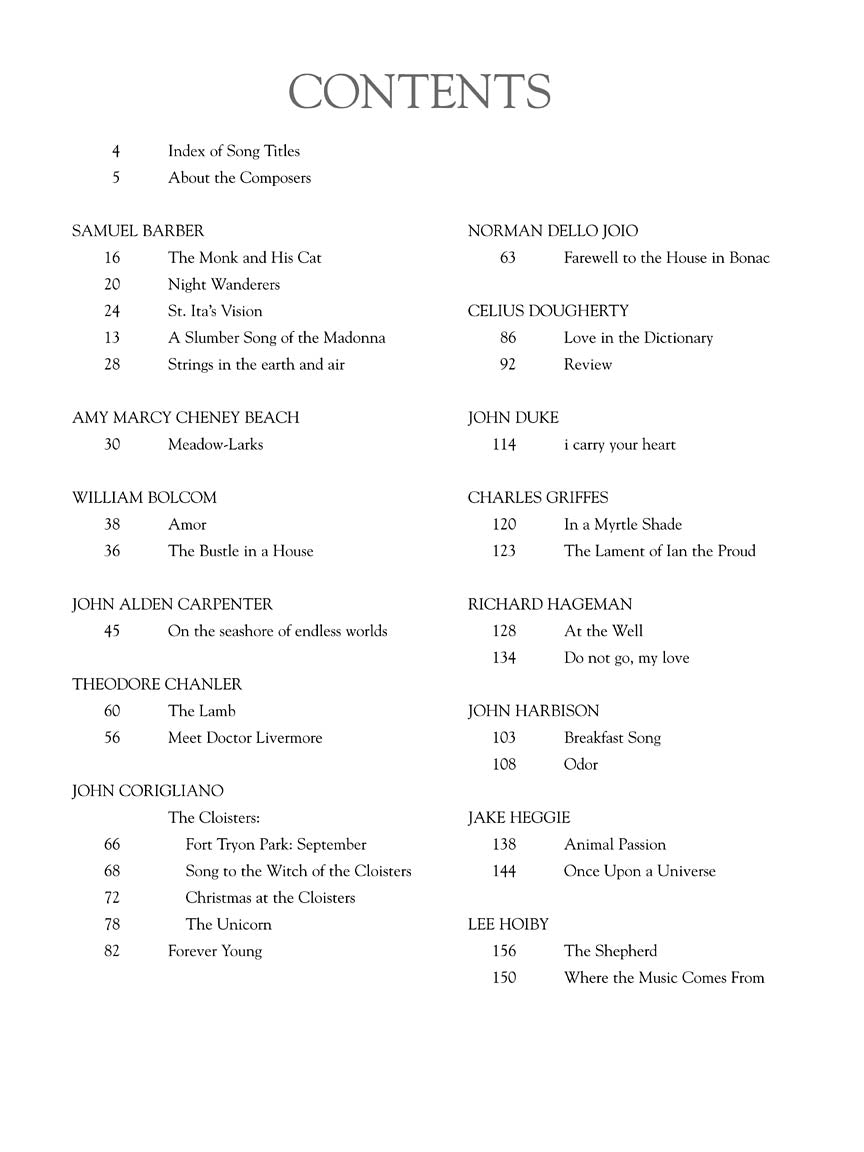 G. Schirmer Collection of American Art Song