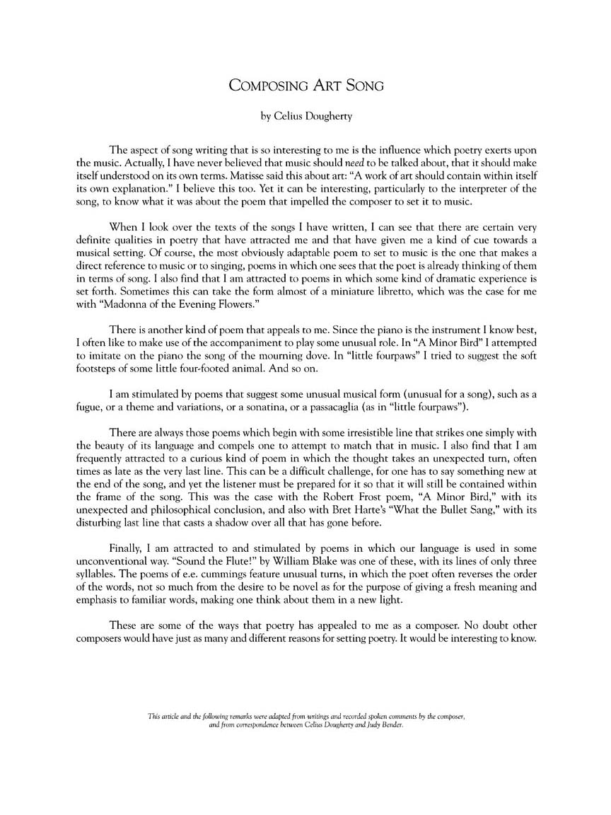 Dougherty 30 Art Songs in Original Keys or Medium/High Voice and Piano