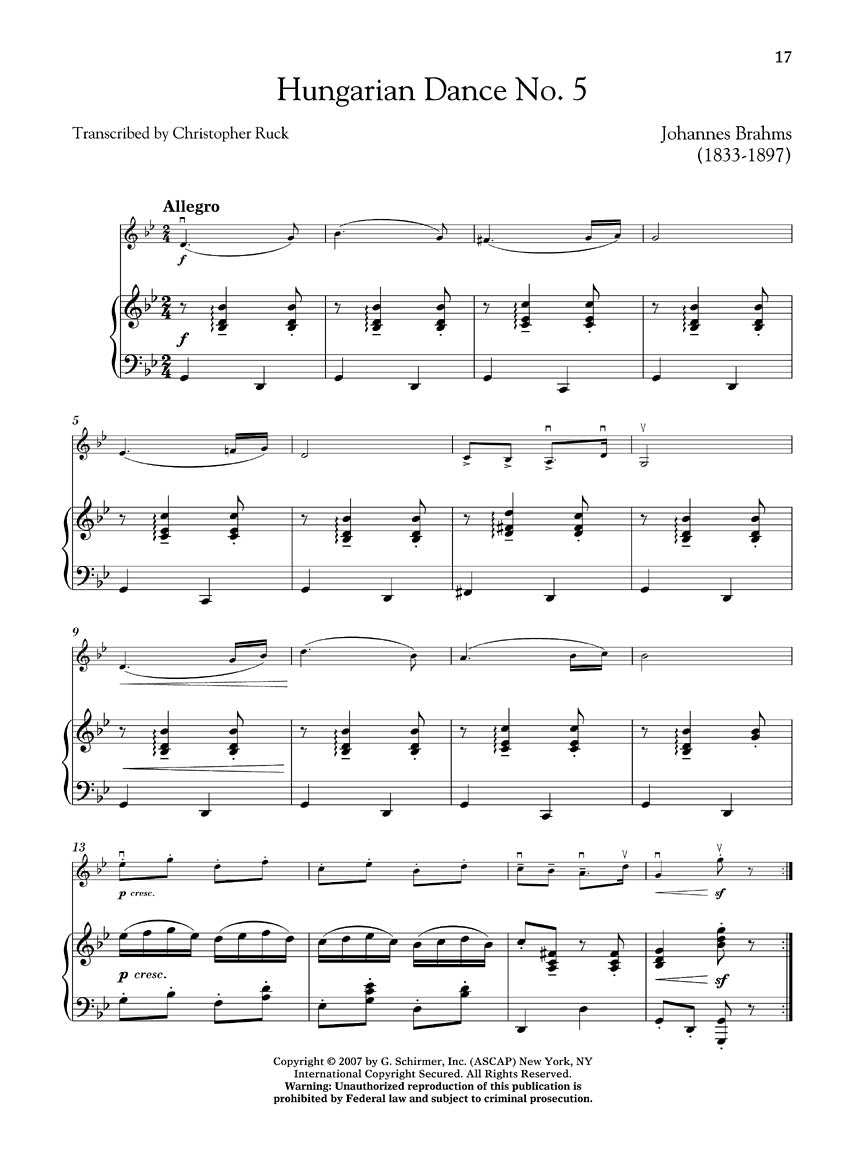 Violin Collection - Easy to Intermediate Level