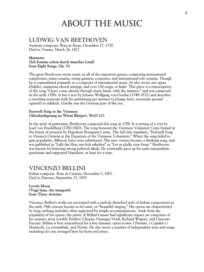 Horn Collection - Easy to Intermediate Level