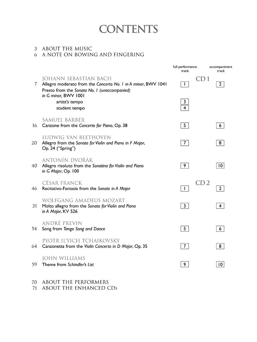 Violin Collection - Intermediate to Advanced Level