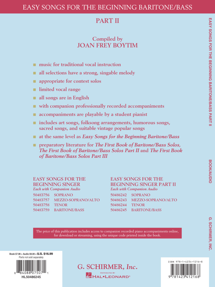 Easy Songs for Beginning Singers - Baritone/Bass, Part II