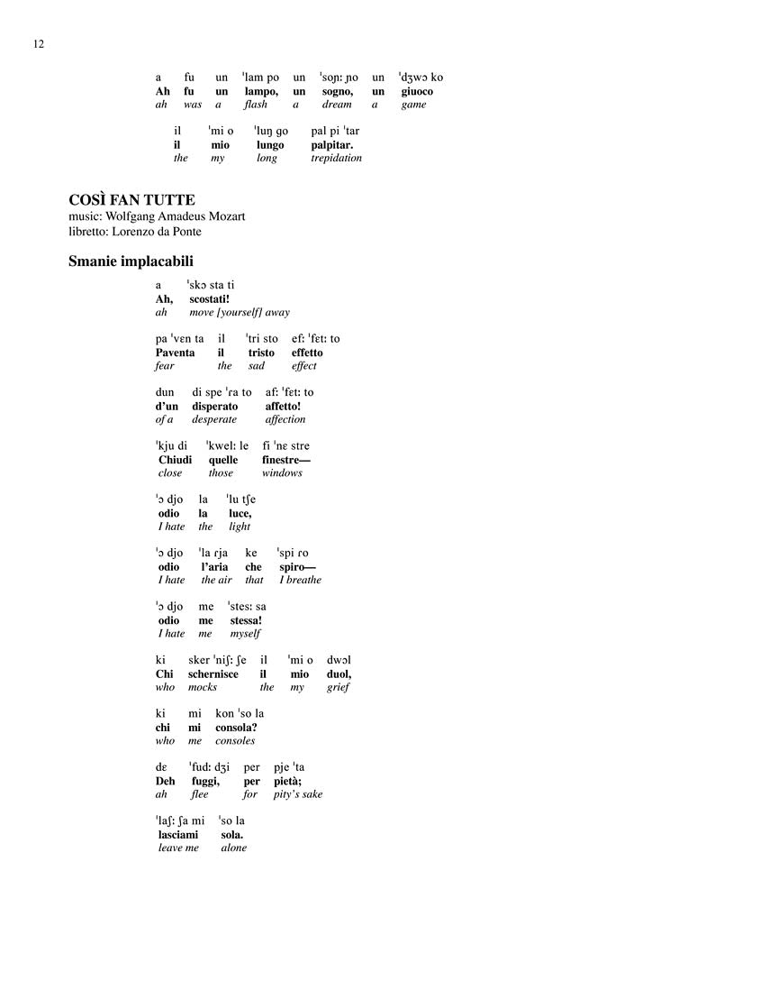 Diction Coach - Mezzo-Soprano