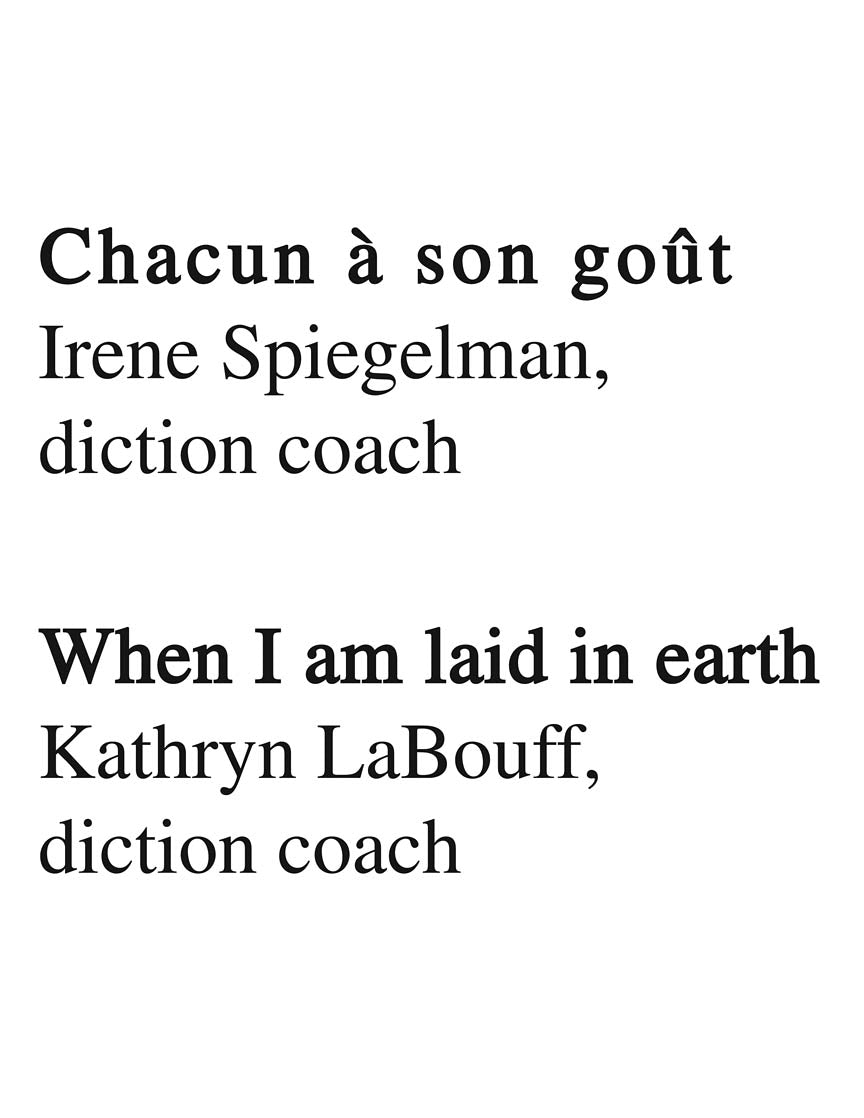 Diction Coach - Mezzo-Soprano