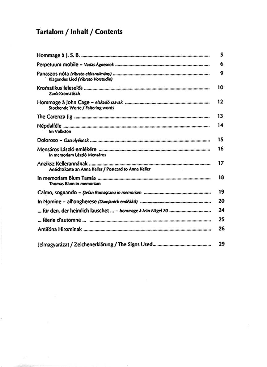 Kurtag Signs, Games and Messages for Violin