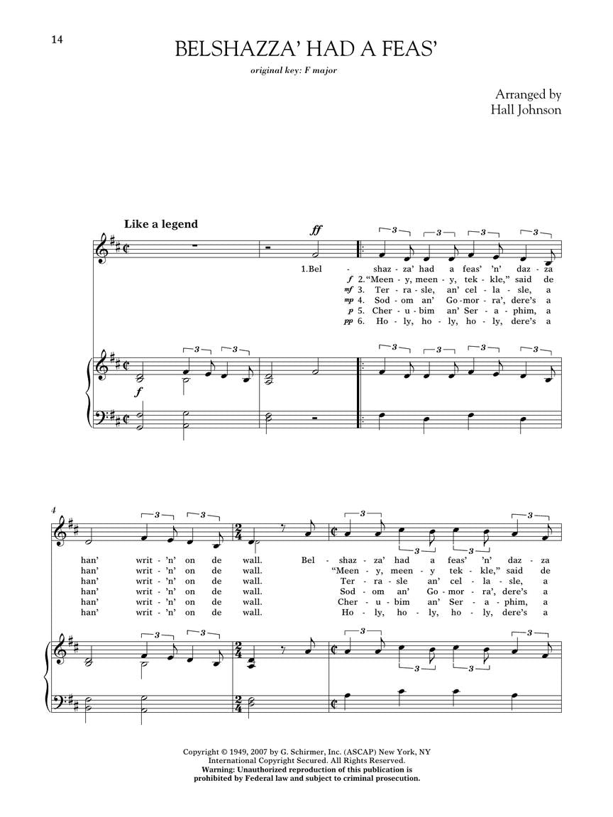 Johnson 30 Sprituals for Low Voice and Piano