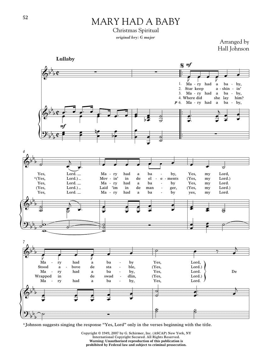 Johnson 30 Sprituals for Low Voice and Piano