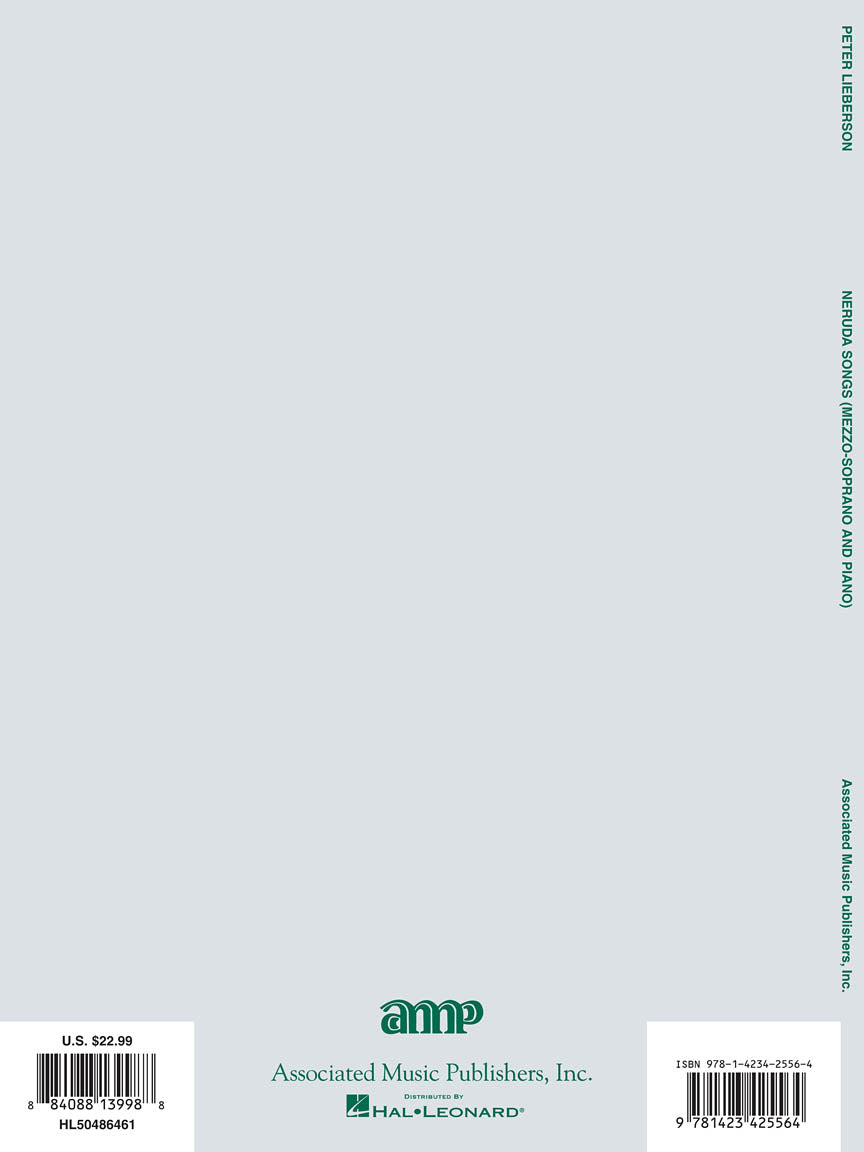 Neruda Songs - Mezzo-Soprano and Piano