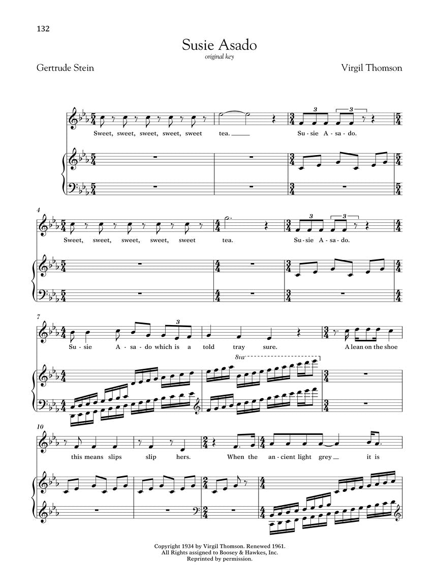 Thomson, Virgil - Collected Songs: 24 Songs for High Voice and Piano