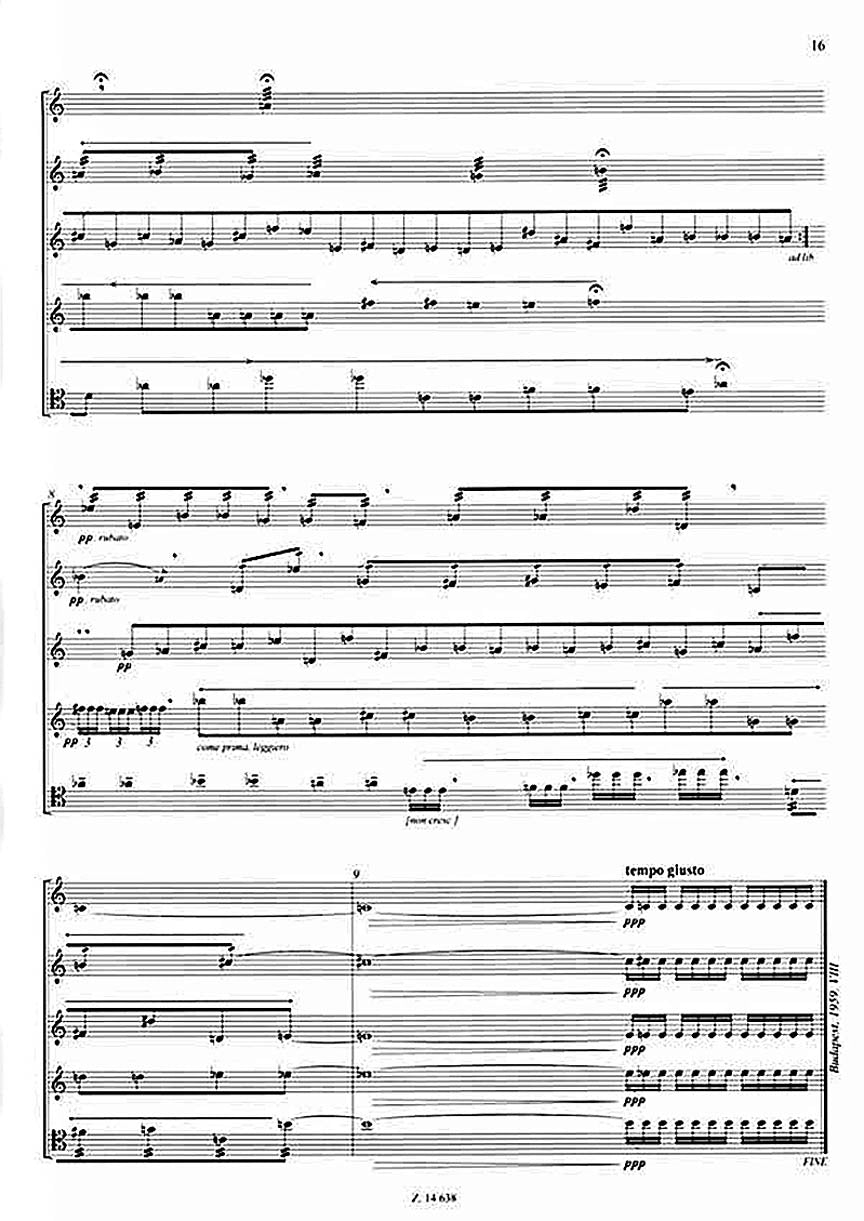 Kurtág Quintetto Per Fiati Op. 2 Performance Score Revised Edition