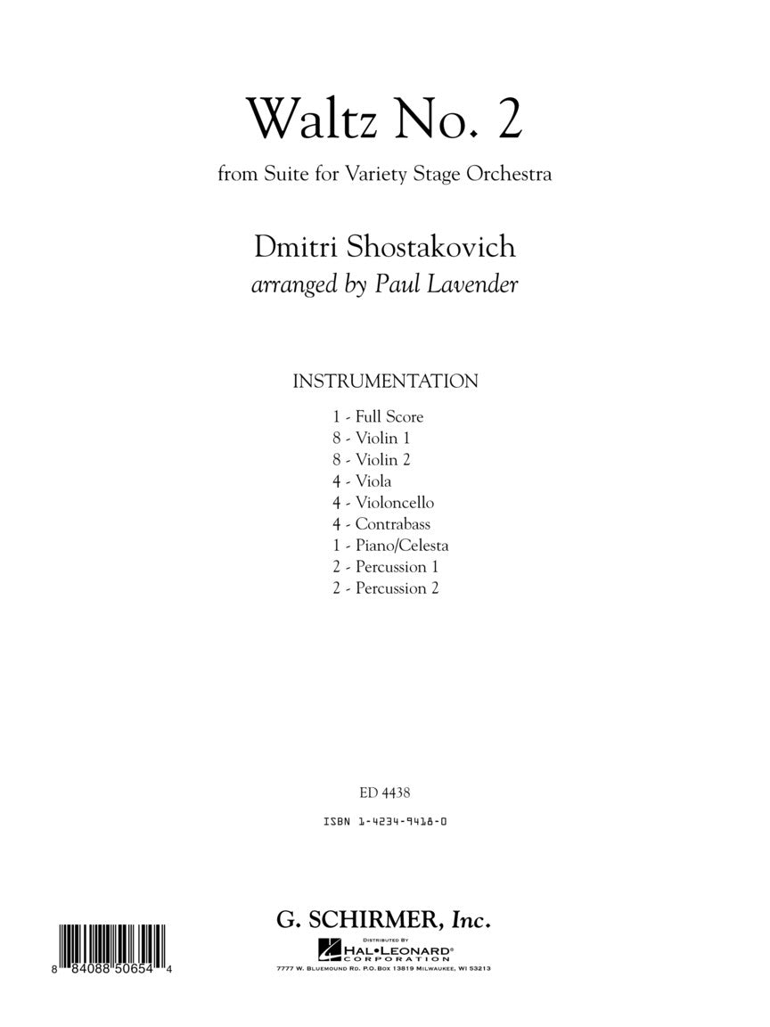 Shostakovich Waltz No. 2 (from Suite for Variety Stage Orchestra)