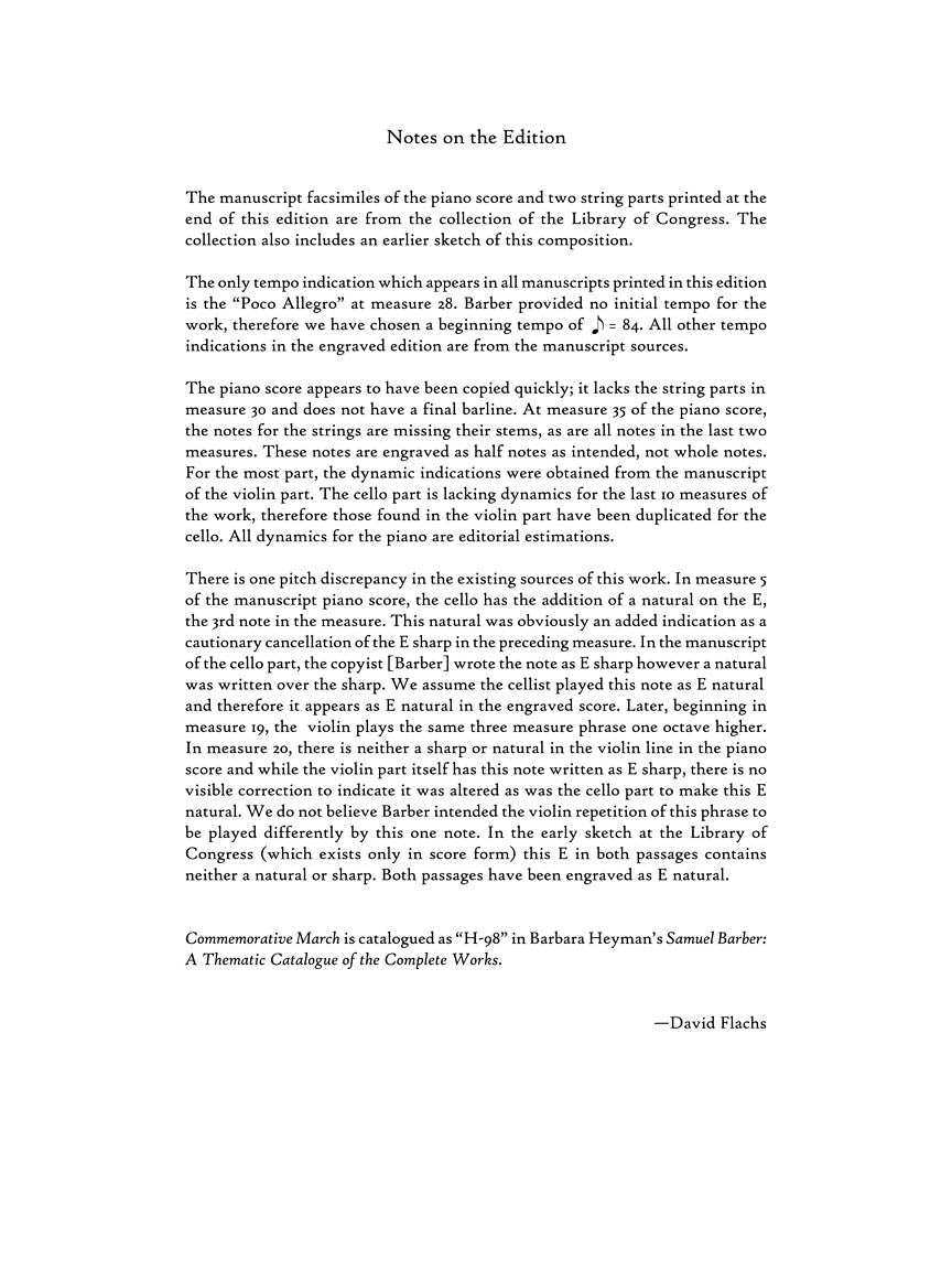 Barber: Commemorative March - Violin, Cello, Piano