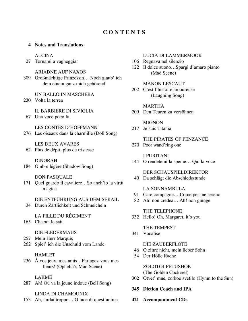 Coloratura Arias For Soprano - Complete Package: Book/diction Coach/accompaniment Cds