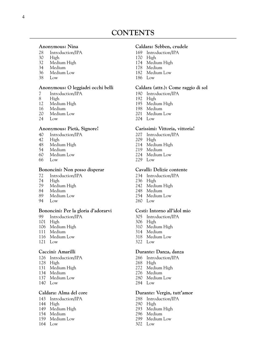 28 Italian Songs & Arias of the 17th & 18th Centuries - Complete All Keys