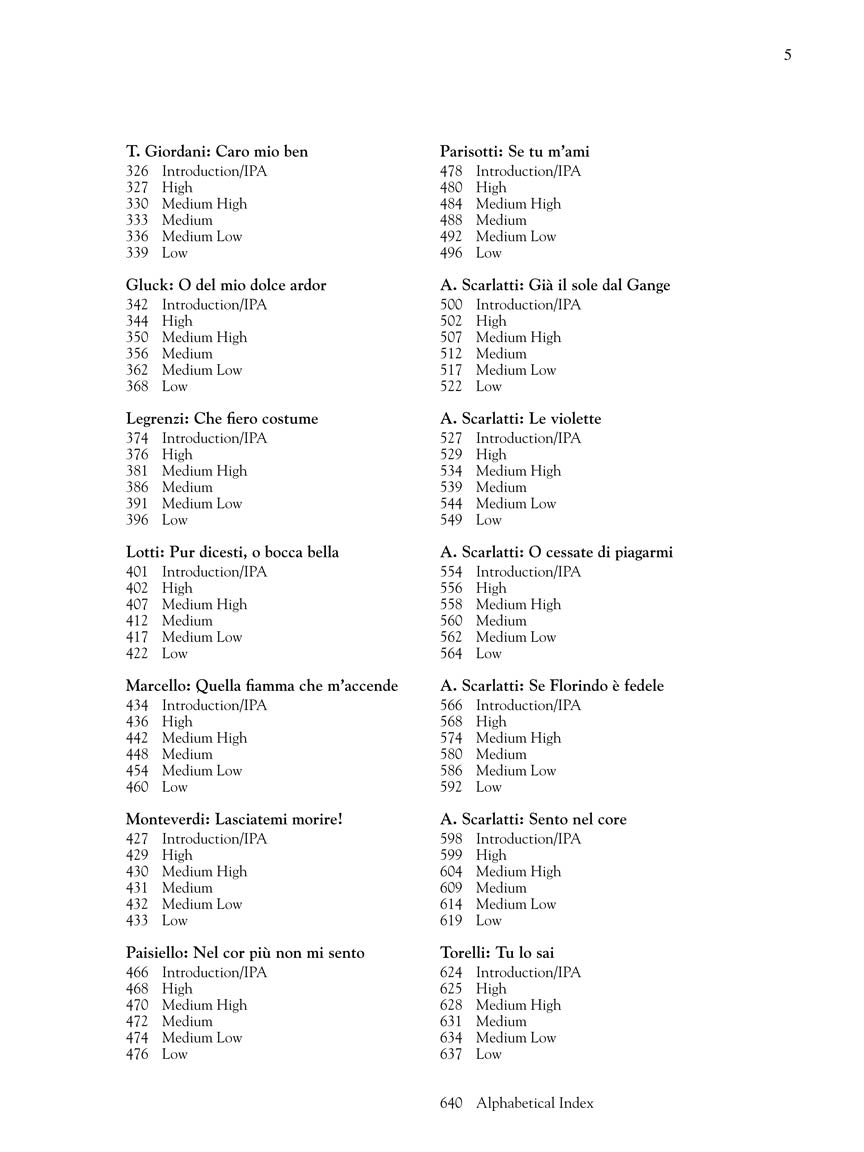 28 Italian Songs & Arias of the 17th & 18th Centuries - Complete All Keys