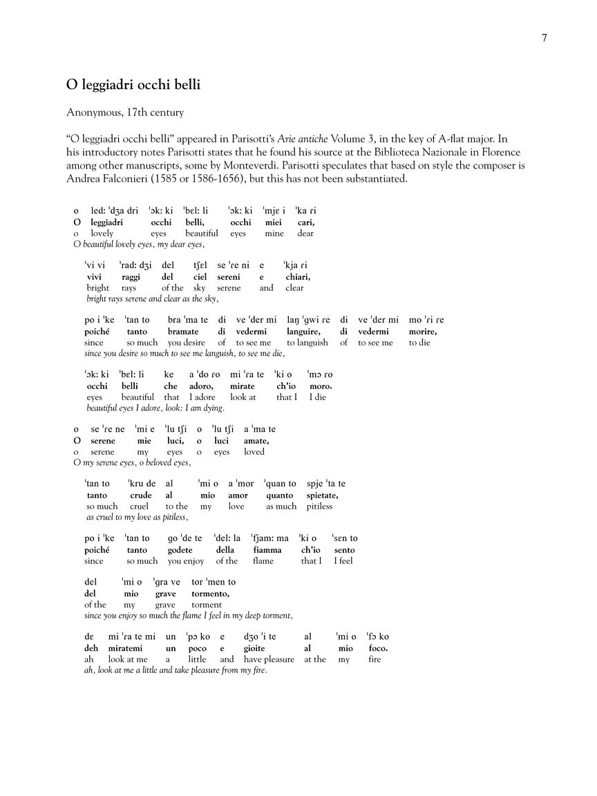 28 Italian Songs & Arias of the 17th & 18th Centuries - Complete All Keys