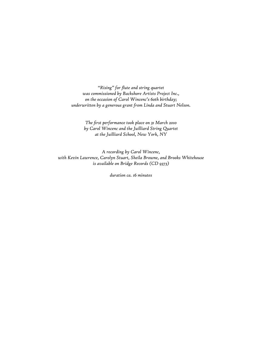 Tower Rising - For Flute and String Quartet