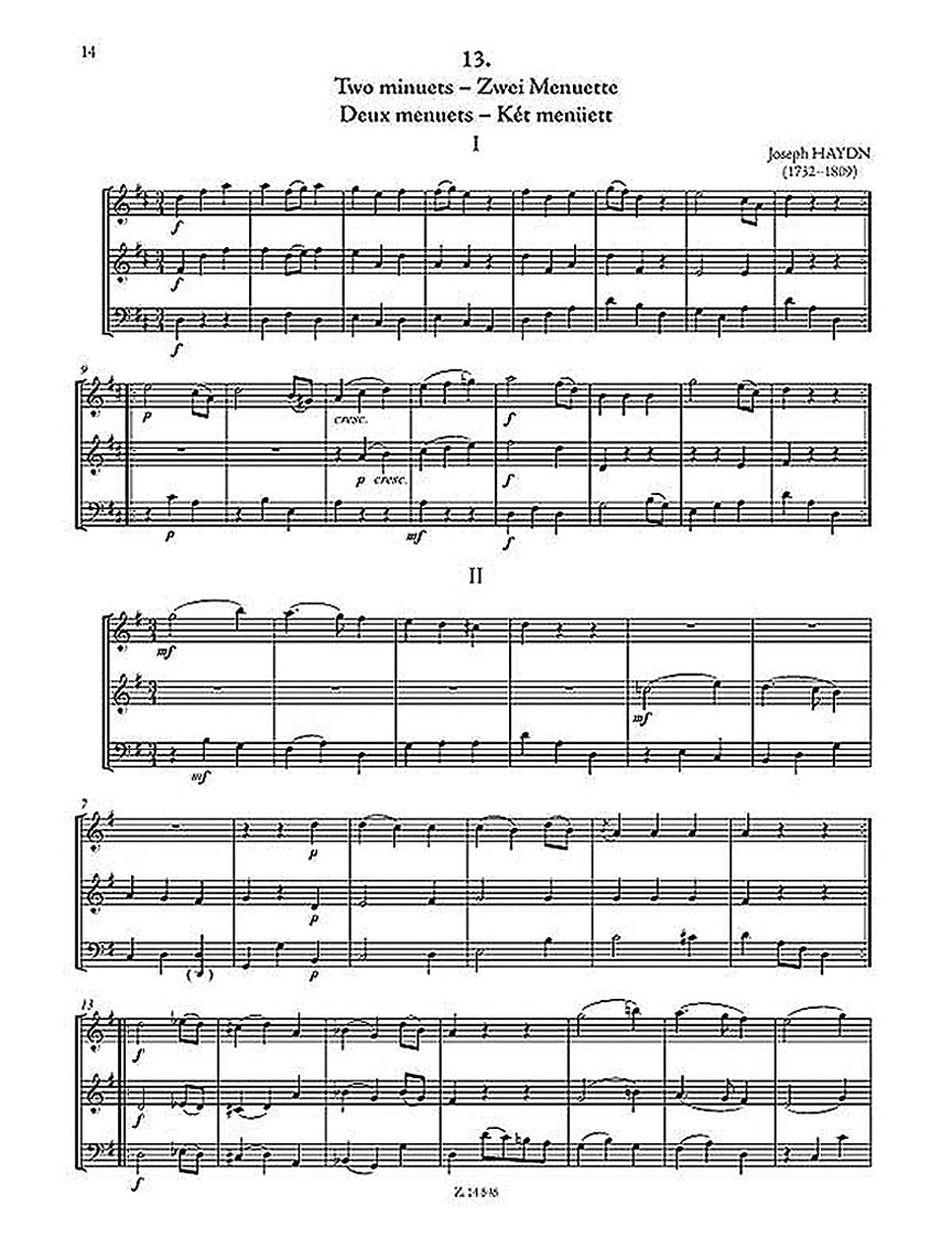 Easy Trios With Optional Combinations Of Instruments Score/parts