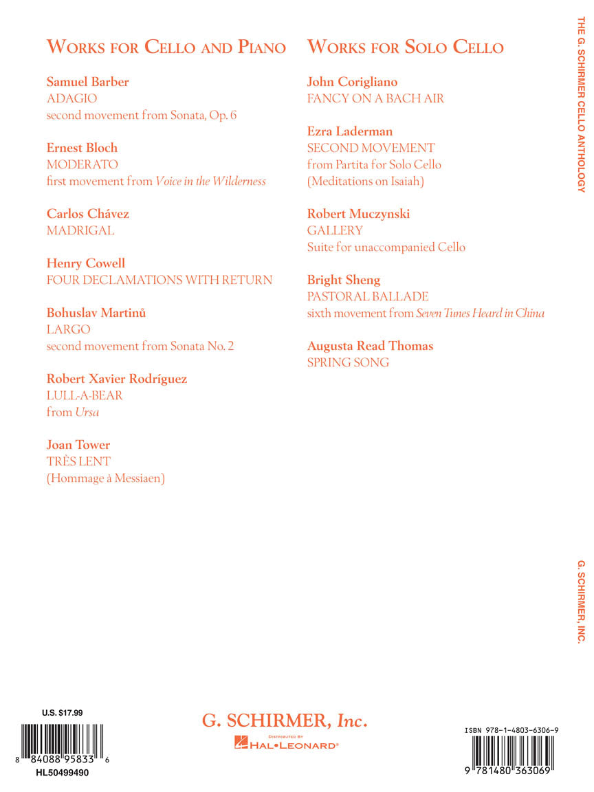 G. Schirmer Cello Anthology