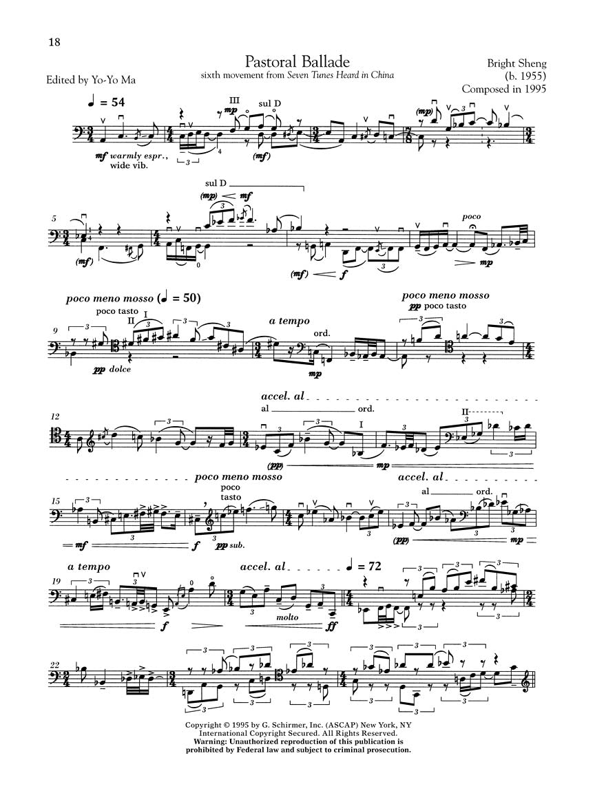 G. Schirmer Cello Anthology