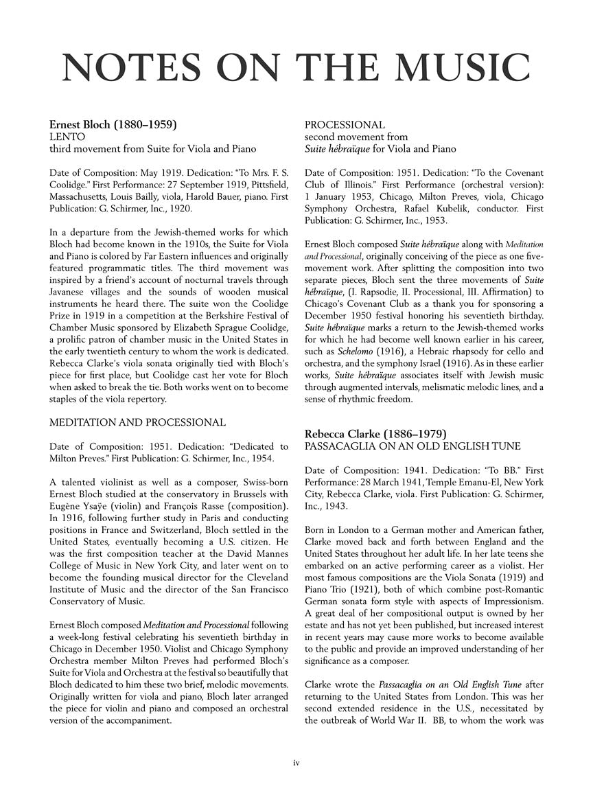 G. Schirmer Viola Anthology - Viola and Piano