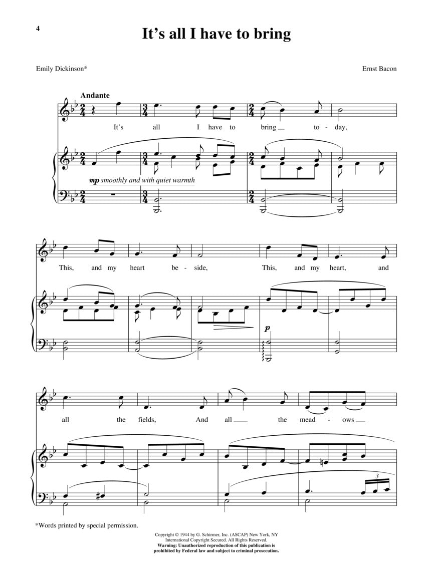 28 American Art Songs - High Voice And Piano