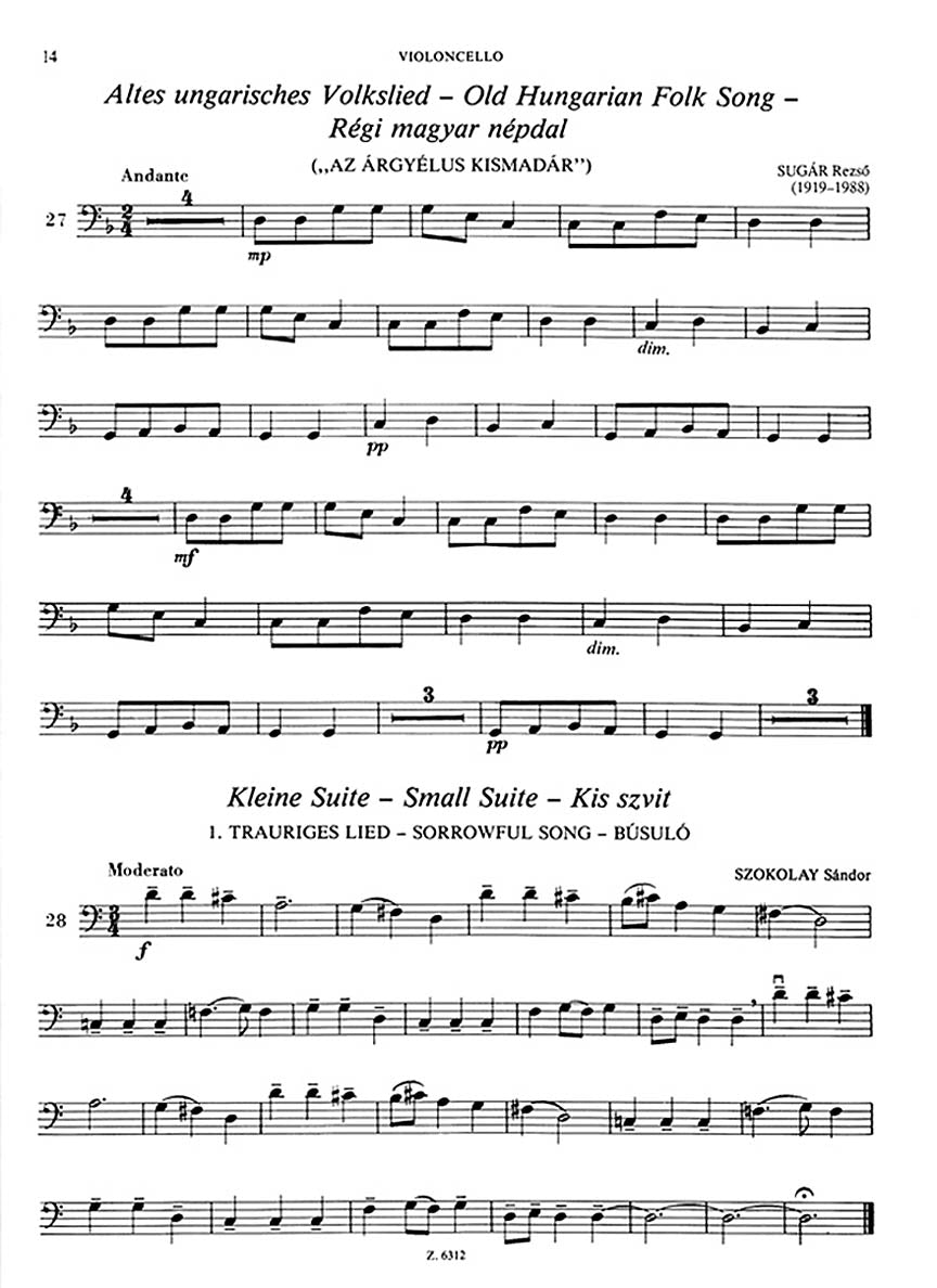 Violoncello Music for Beginners - Volume 1