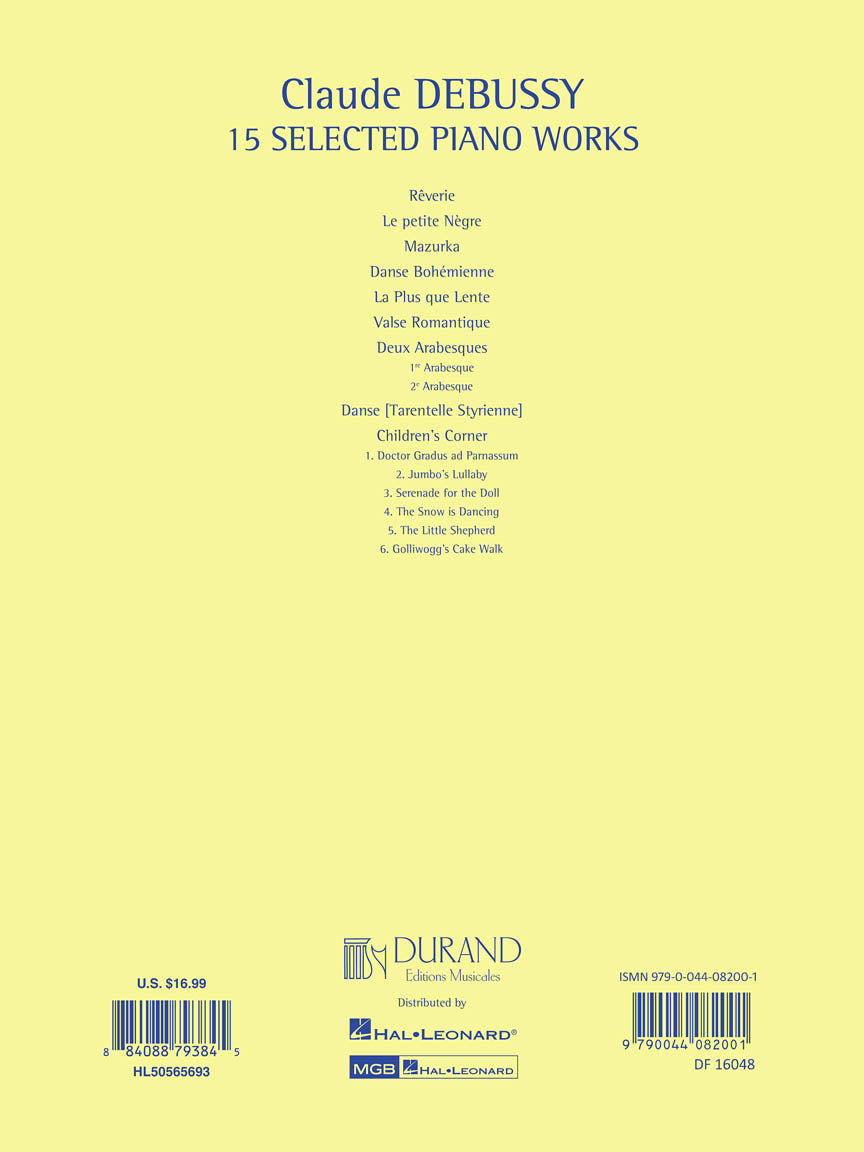 Debussy 15 Selected Piano Works