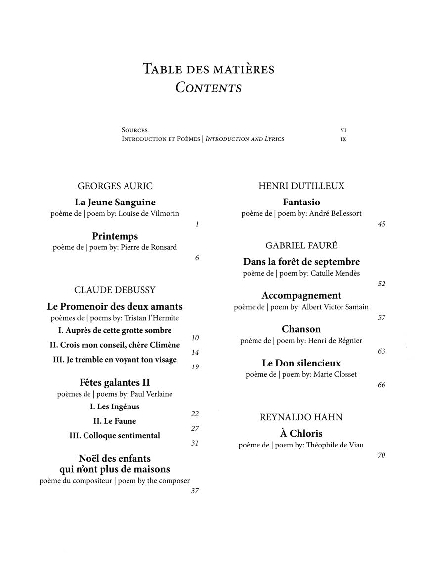 20th Century French Art Songs Medium/Low Voice