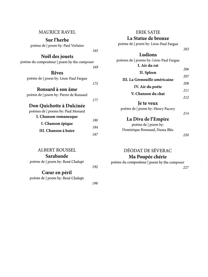 20th Century French Art Songs Medium/Low Voice