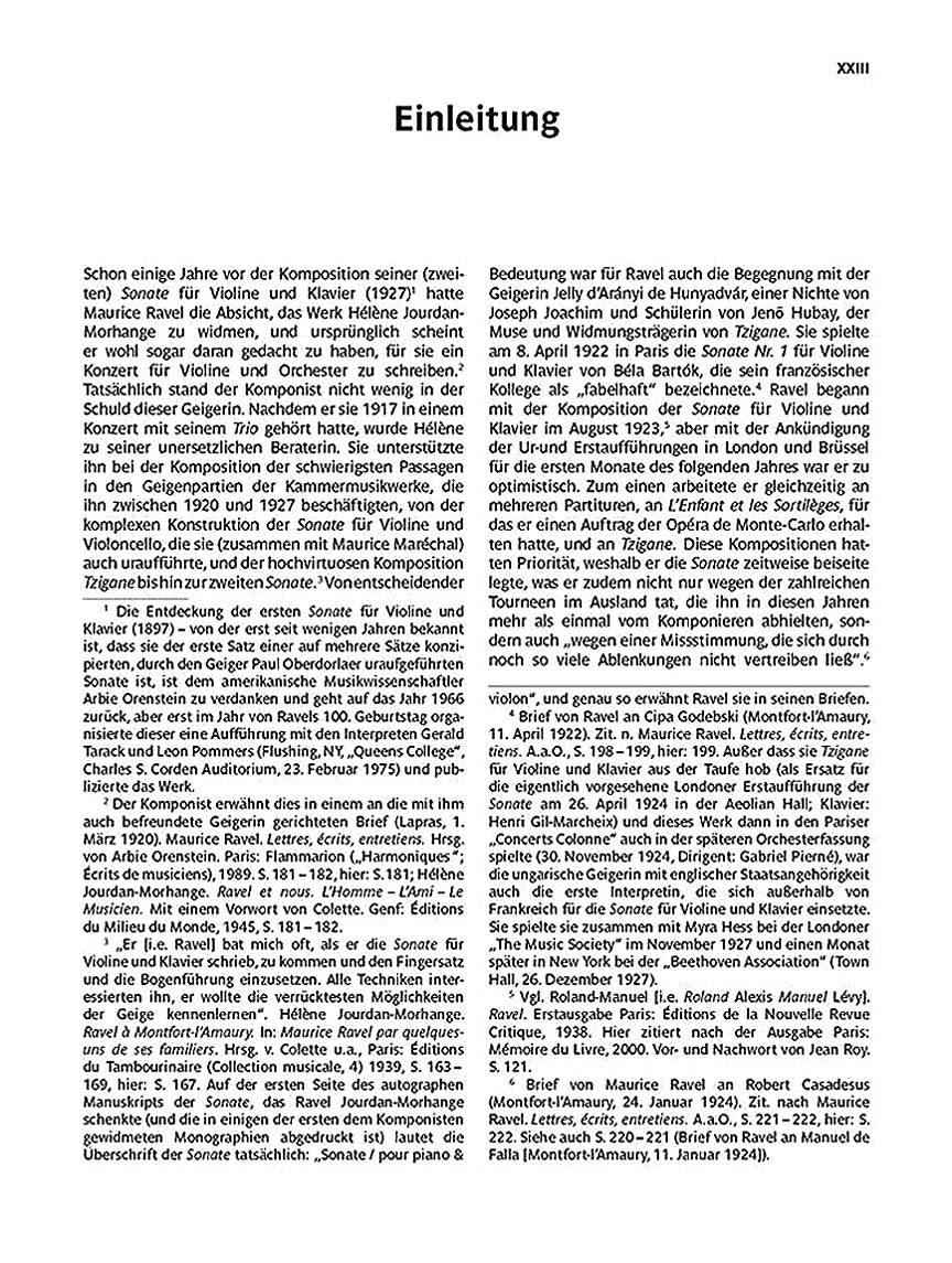 Ravel Sonate (Sonata) for Violin and Piano