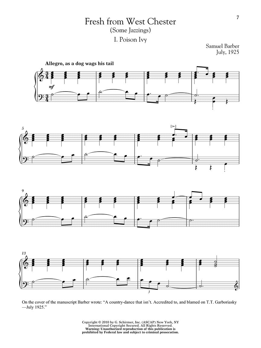 20th Century American Composers - Upper Intermediate to Early Advanced Level Piano