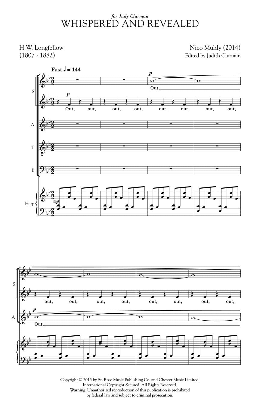 Muhly Whispered and Revealed SATB