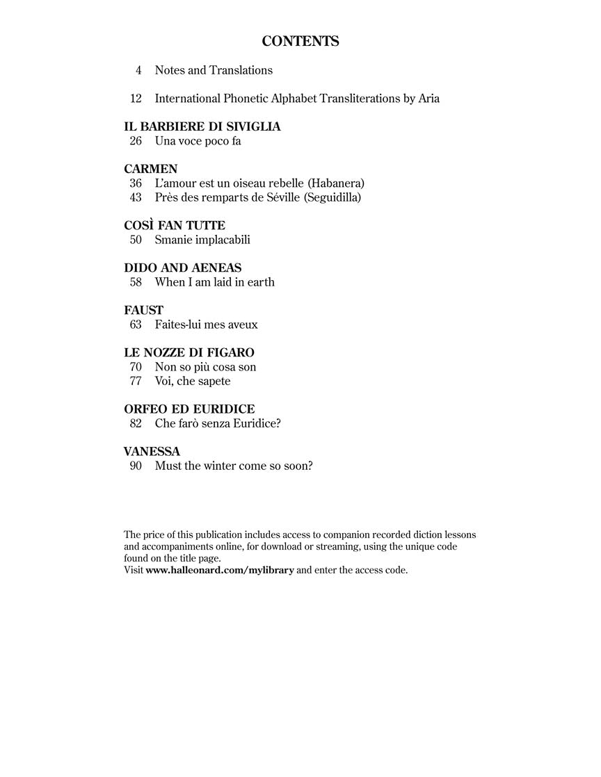 Mezzo-Soprano Selected Opera Arias