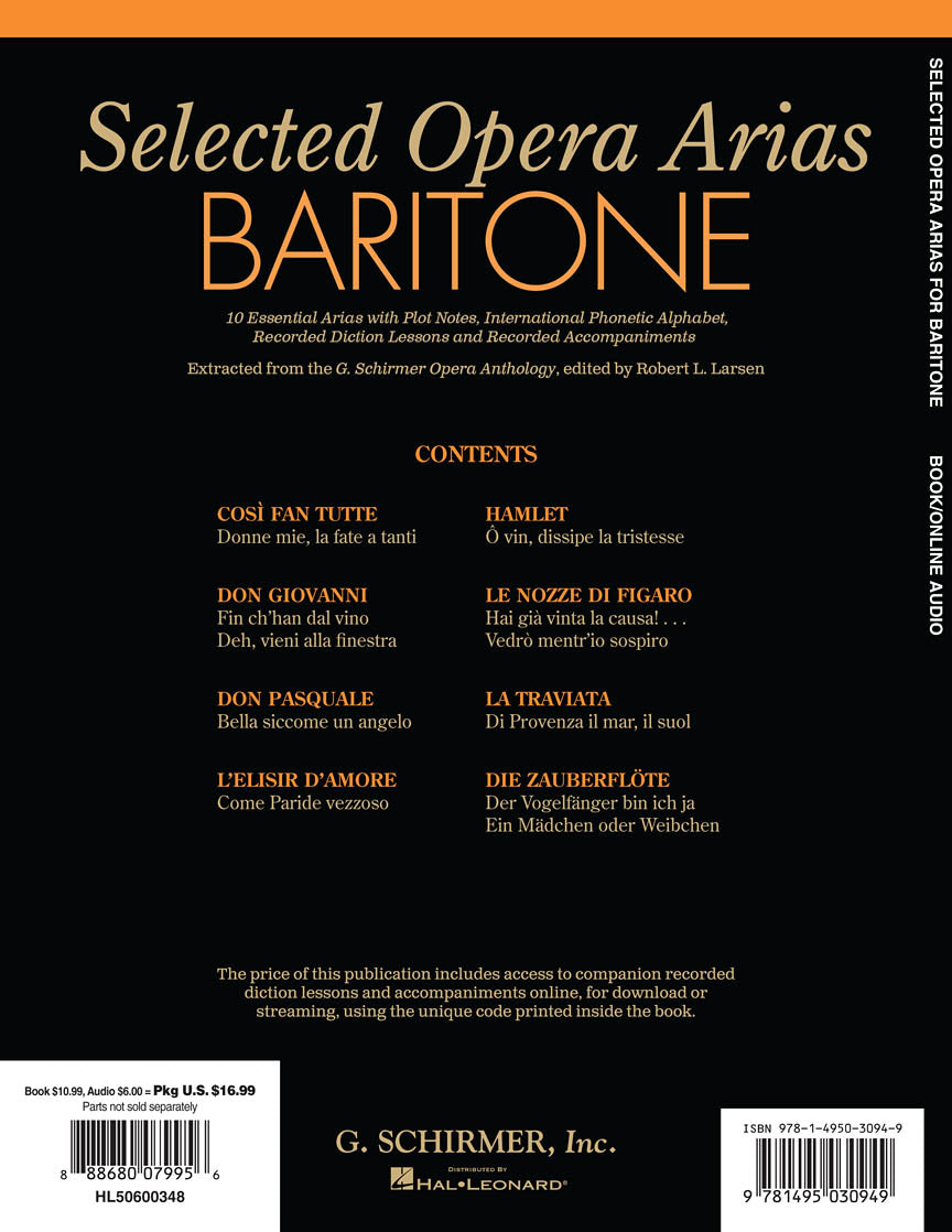Baritone Selected Opera Arias