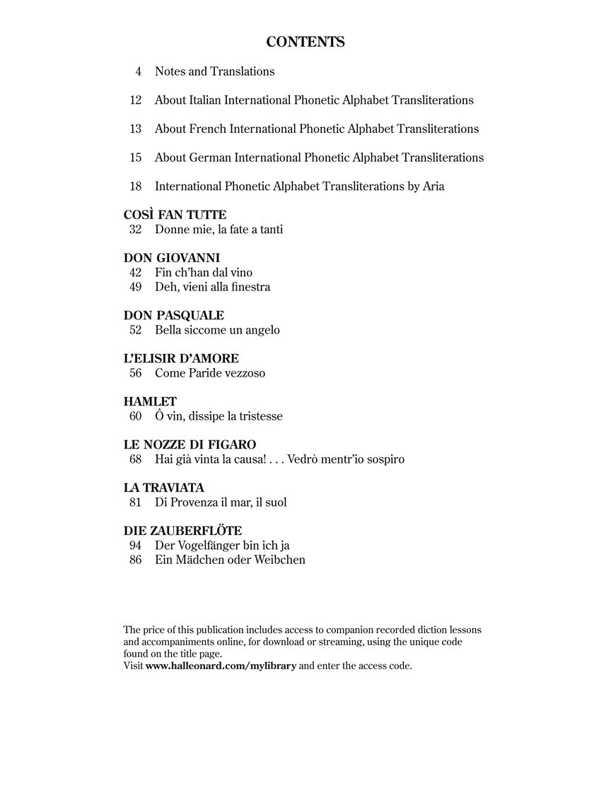 Baritone Selected Opera Arias