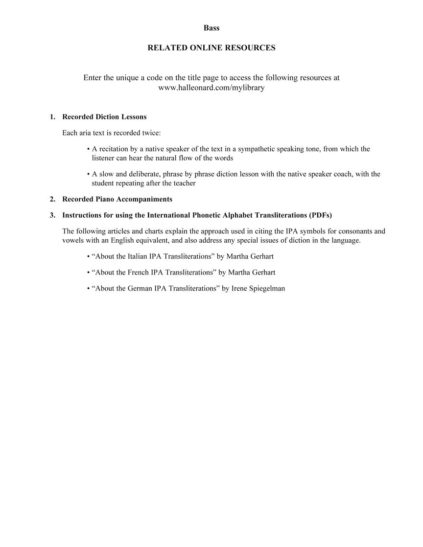 Bass Selected Opera Arias