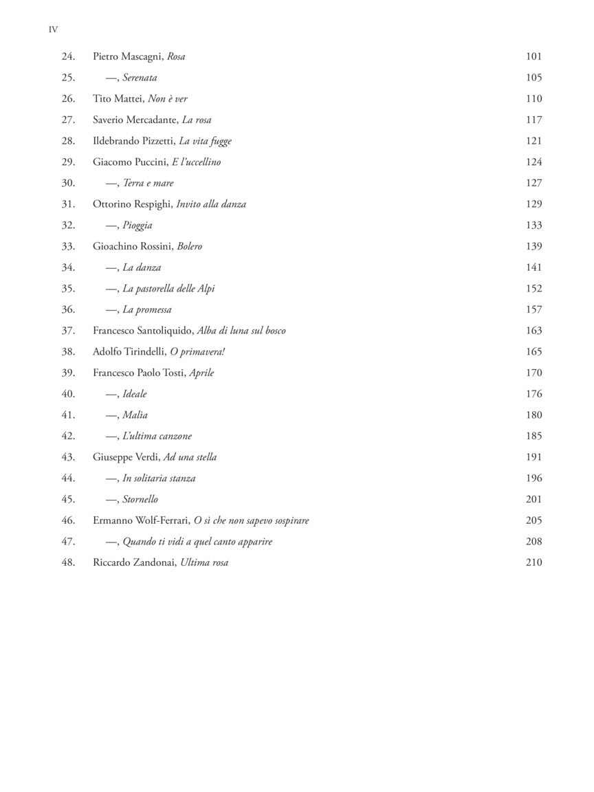 Italian Art Songs - Medium/low Voice - Songs From The 19th And 20th Centuries