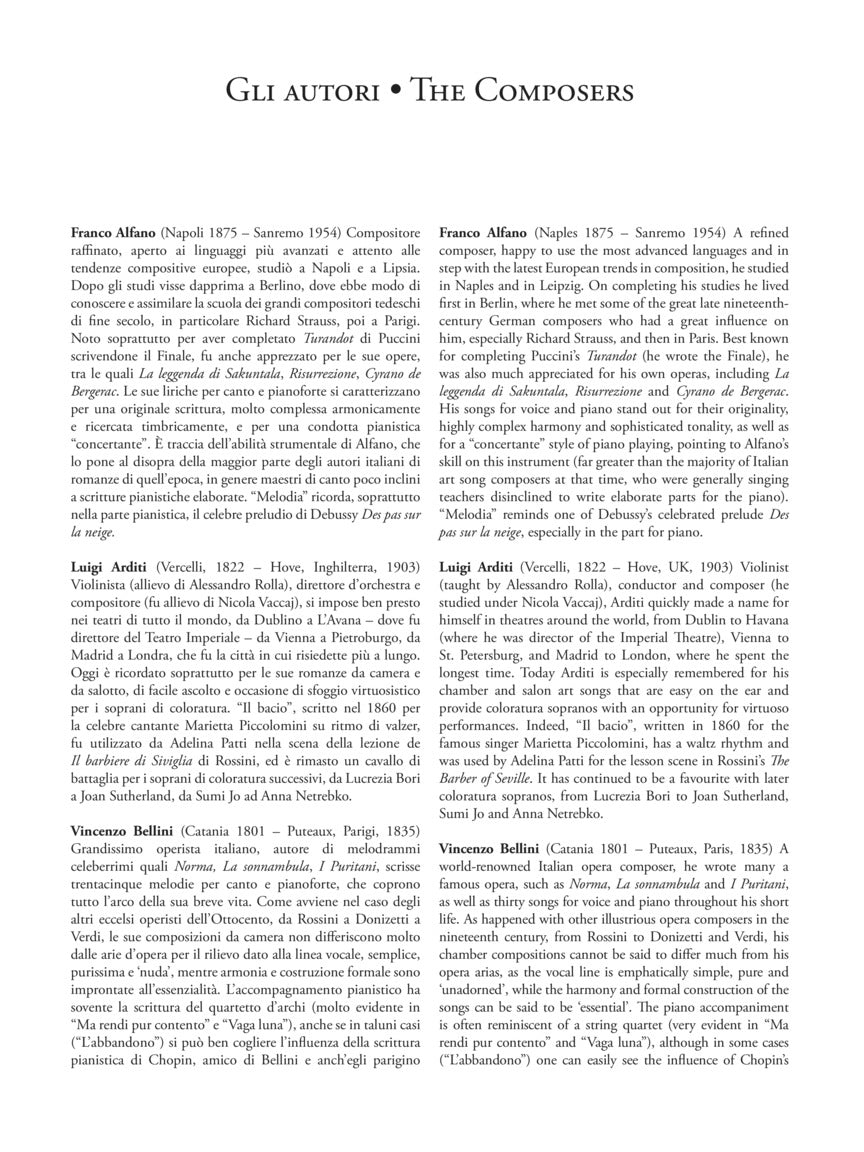 Italian Art Songs - Medium/low Voice - Songs From The 19th And 20th Centuries