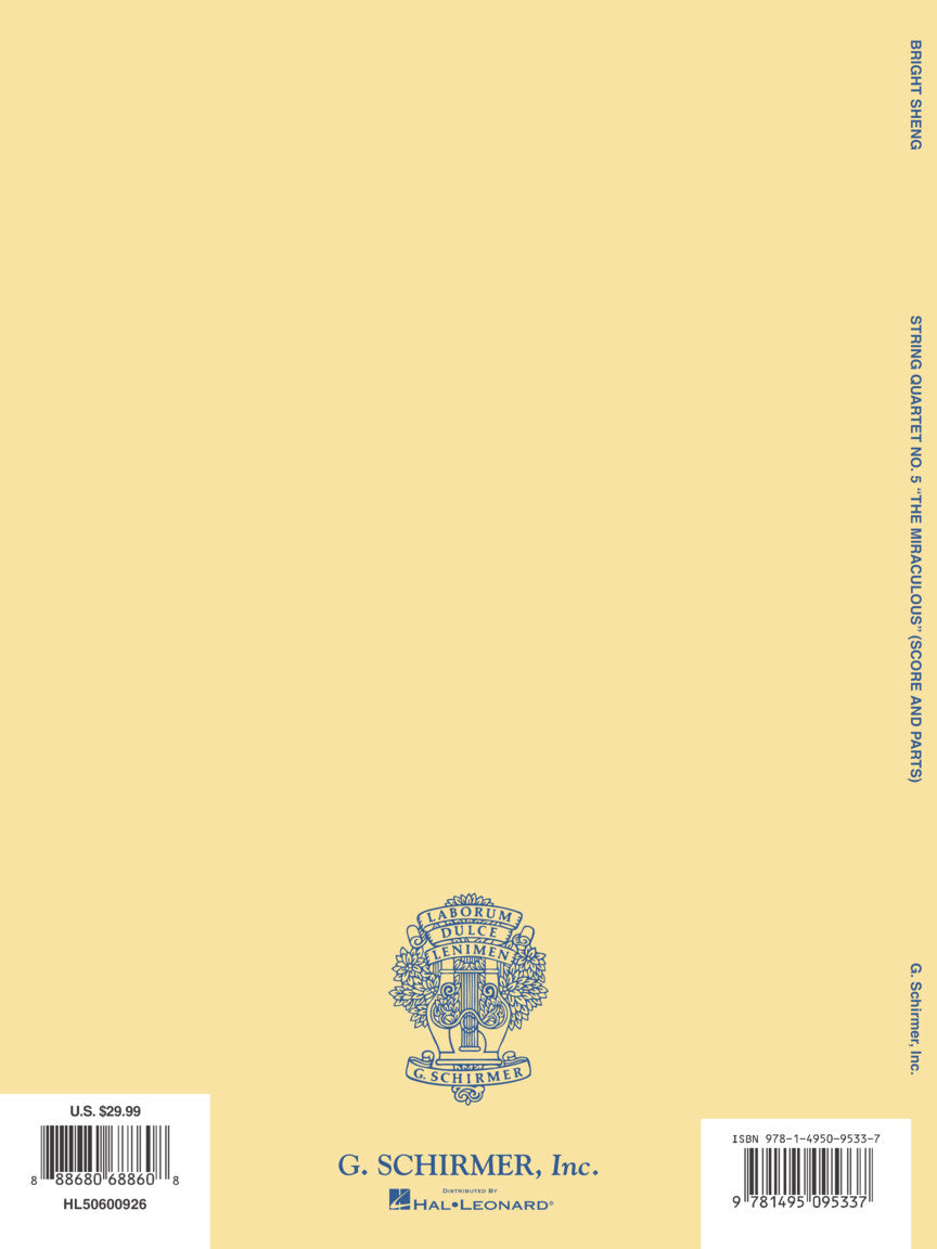 String Quartet No. 5 The Miraculous - Score and Parts