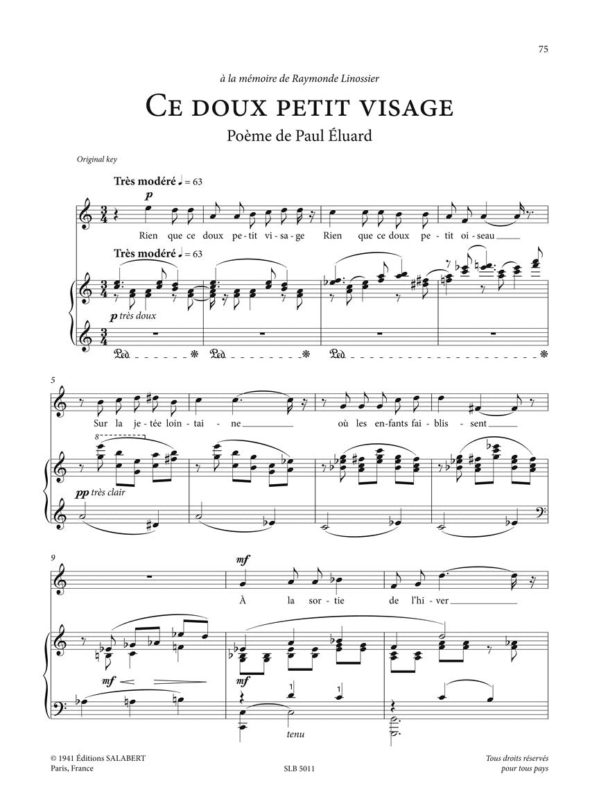 Poulenc 50 Melodies (50 Songs) - High Voice