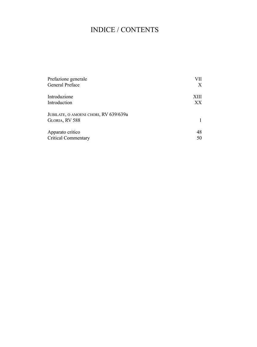 Vivaldi: Jubilate, O Amoeni Chori RV639/RV639a & Gloria RV588 Critical Edition Vocal Score