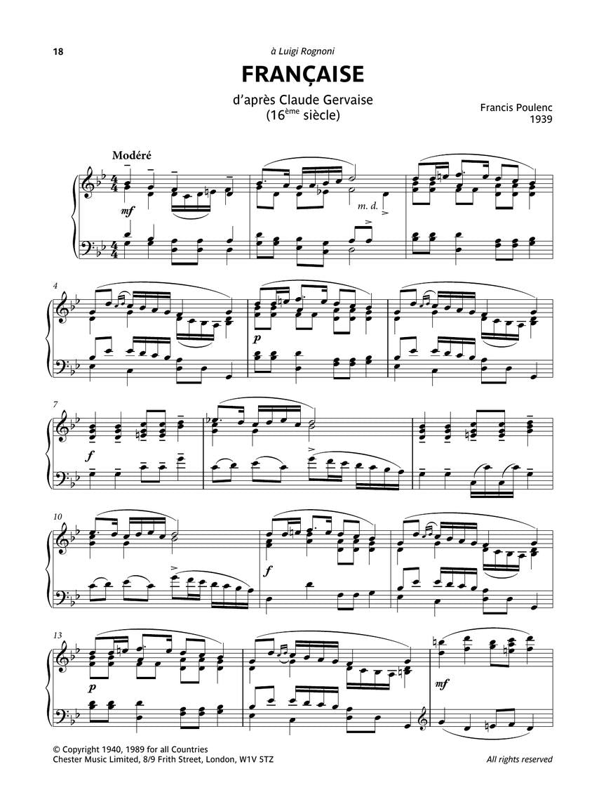 Poulenc Selected Piano Pieces