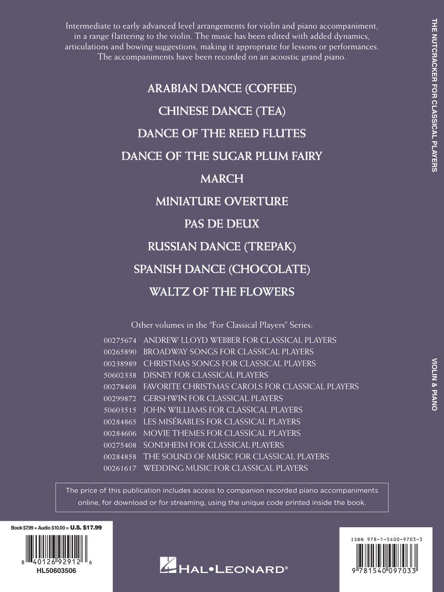 Tchaikovsky The Nutcracker for Classical Players Violin and Piano