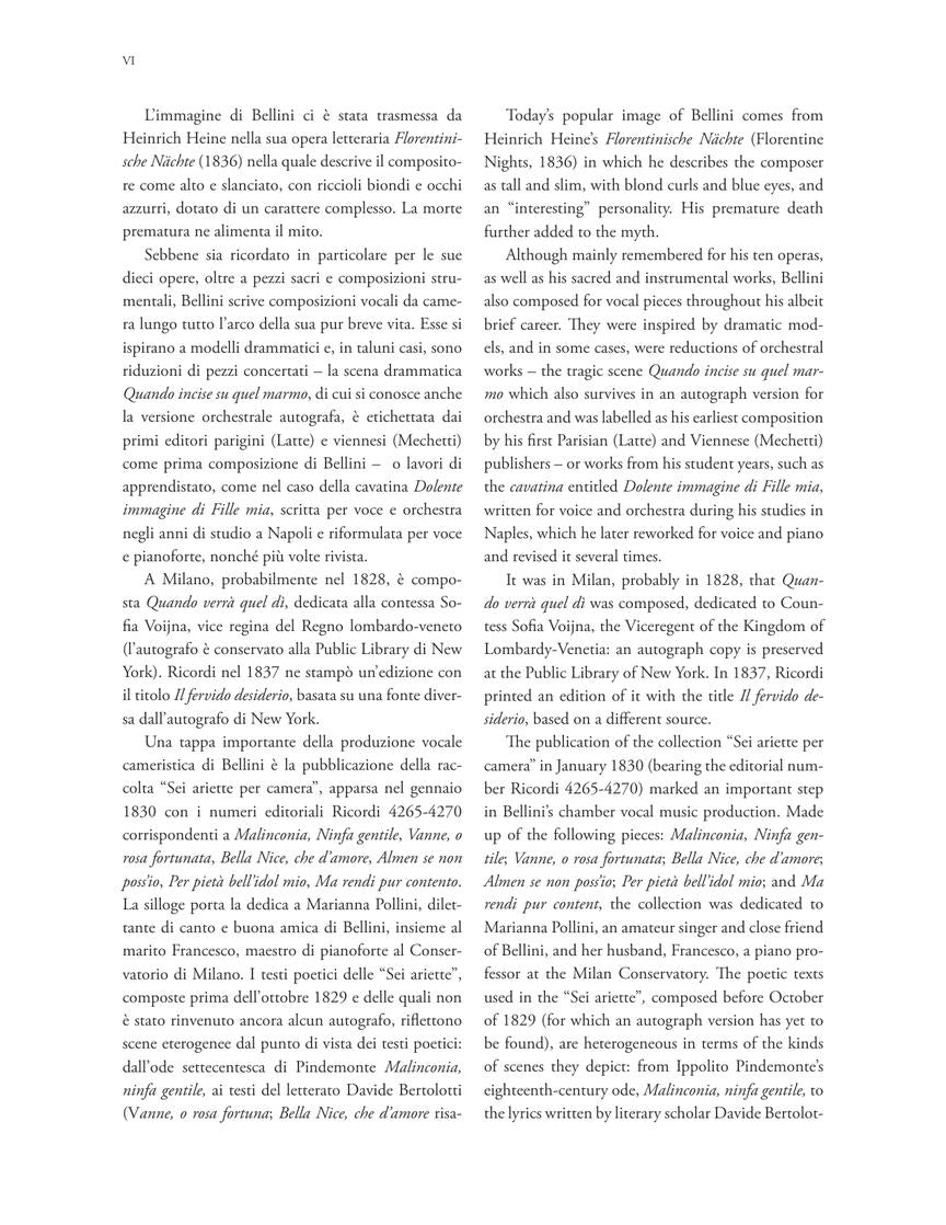 Bellini 15 Composizioni Vocali da Camera – High Voice