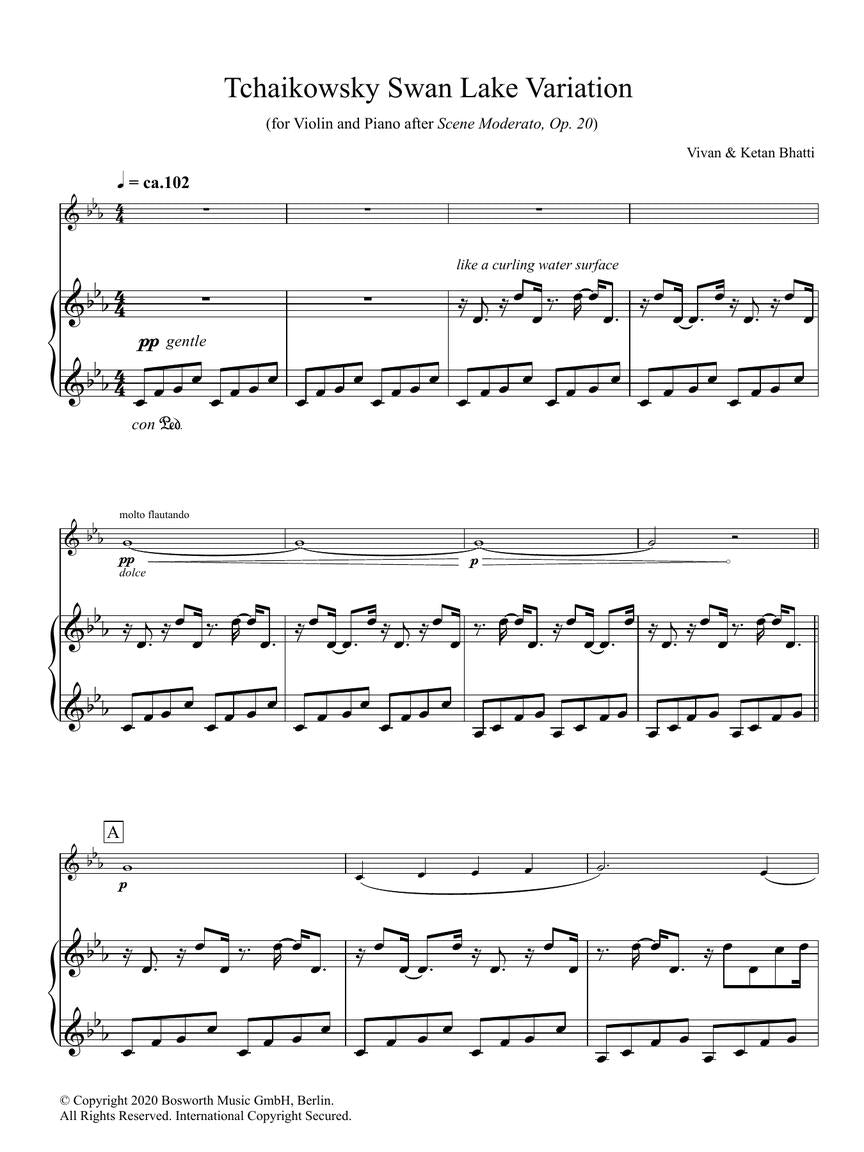 Bhatti Tchaikovsky Swan Lake Variation for Violin and Piano