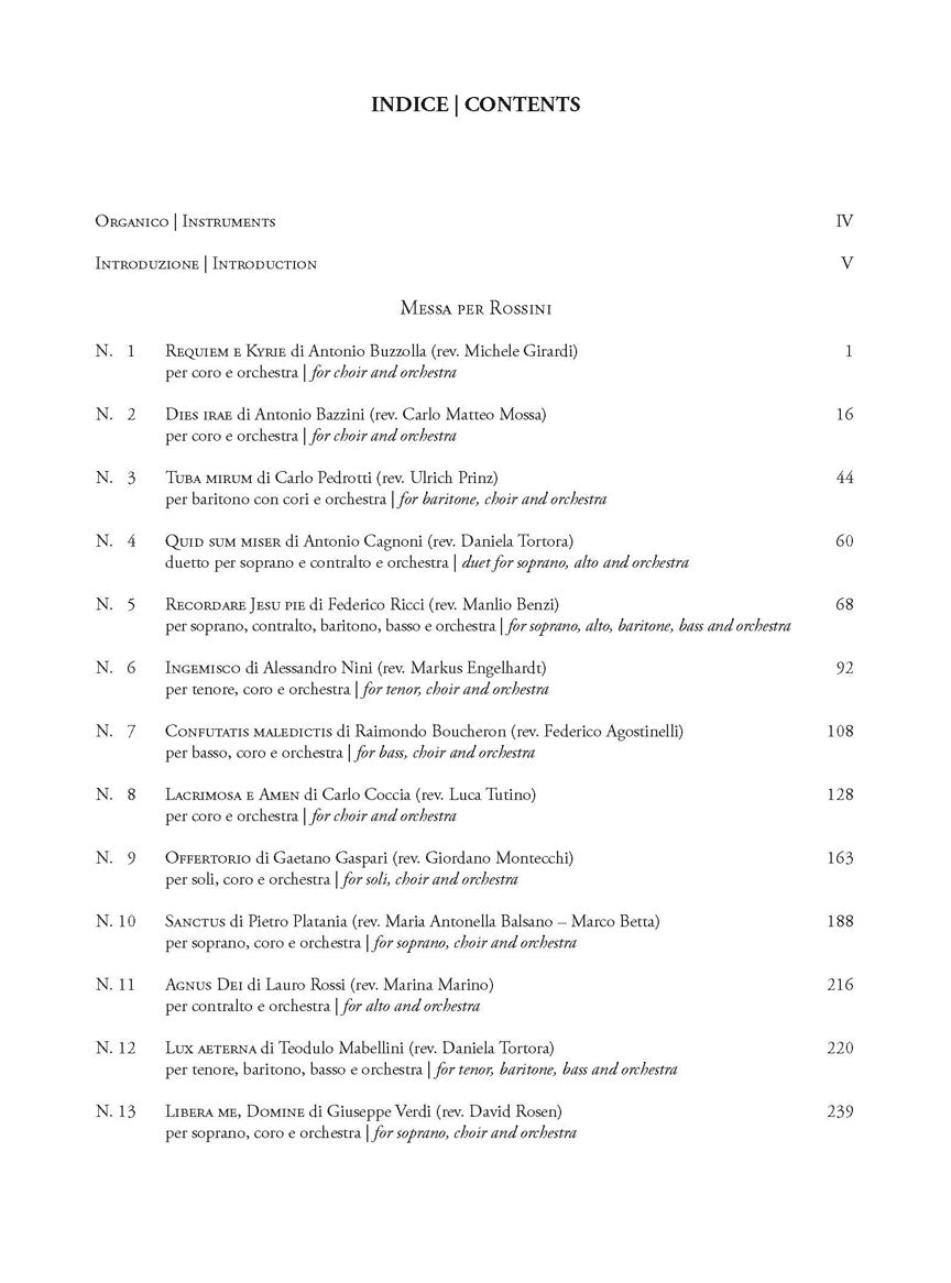 Messa Per Rossini Vocal Score