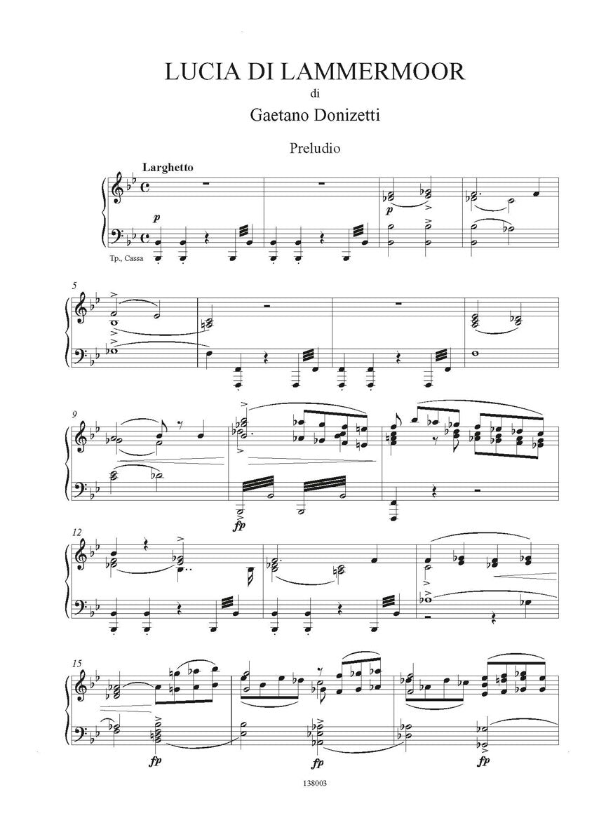 Donizetti Lucia di Lammermoor Vocal Score