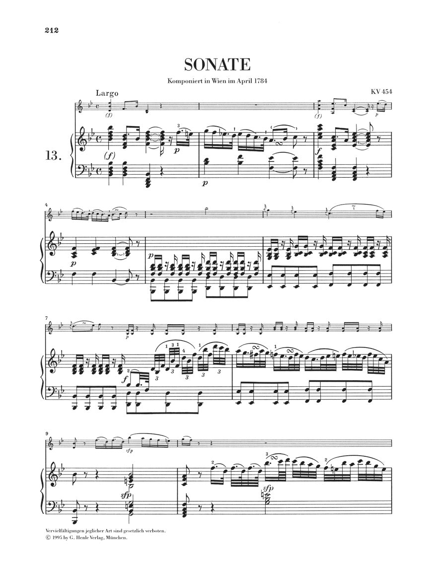 Mozart Sonatas for Piano and Violin Volume 3